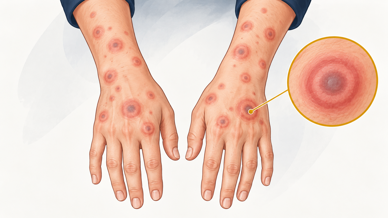 صورة توضيحية عن Erythema Multiforme | الحمامى العديدة الأشكال — الجلدية والتجميل | فارماستان