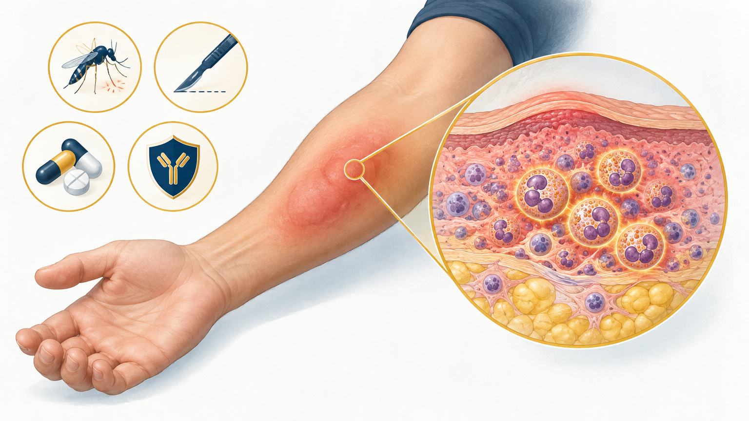 صورة توضيحية عن Familial Eosinophilic Cellulitis | التهاب النسيج الخلوي اليوزيني العائلي — الجلدية والتجميل | فارماستان