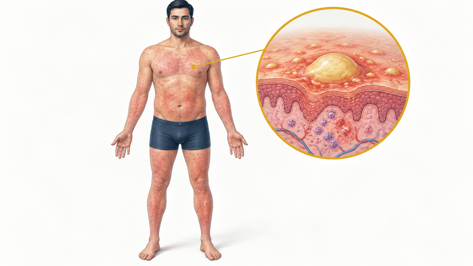 صورة توضيحية عن Generalized Pustular Psoriasis | الصدفية البثرية المعممة — الجلدية والتجميل | فارماستان