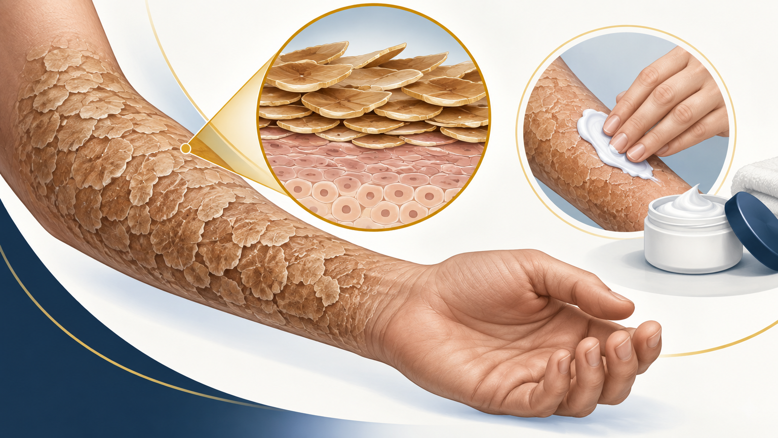صورة توضيحية عن Lamellar Ichthyosis | السماك الصفاحي — الجلدية والتجميل | فارماستان