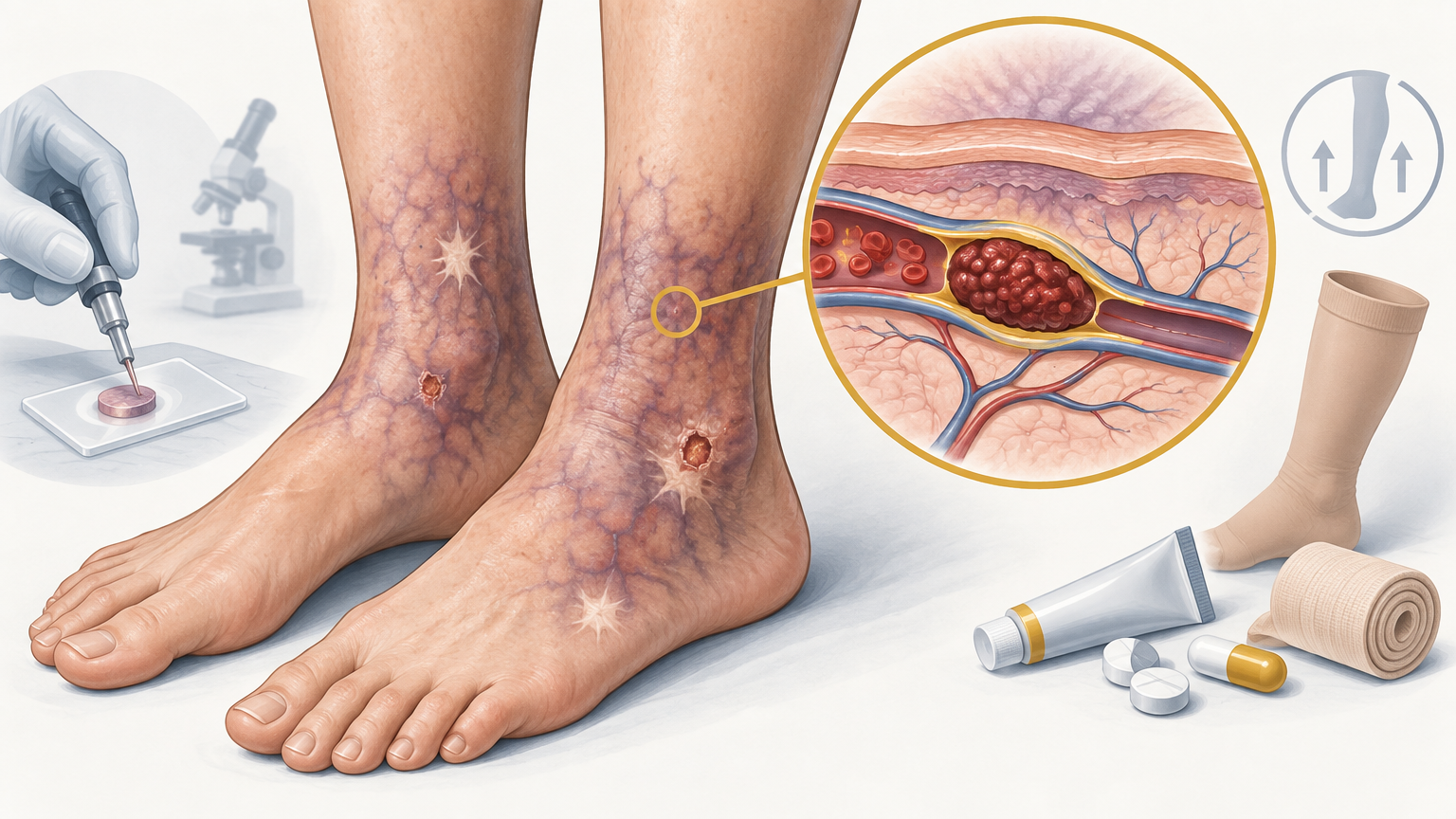 صورة توضيحية عن Livedoid vasculopathy | اعتلال الأوعية الشبكي الشكل — الجلدية والتجميل | فارماستان