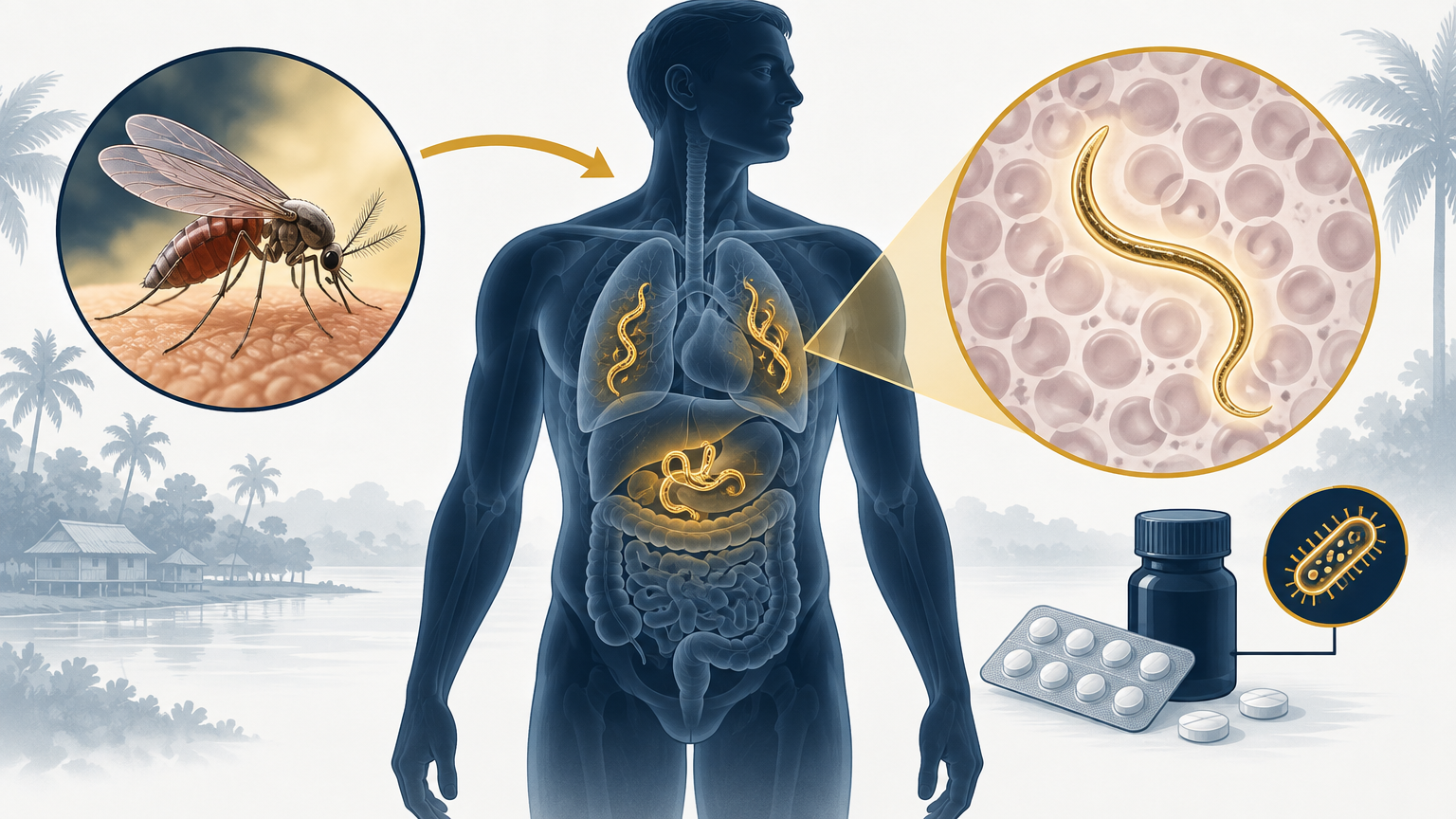صورة توضيحية عن Mansonellosis due to M. perstans | داء المانسونيلات الناتج عن الإصابة بـ طفيل المانسونيلا المثقوبة — الأمراض المعدية | فارماستان