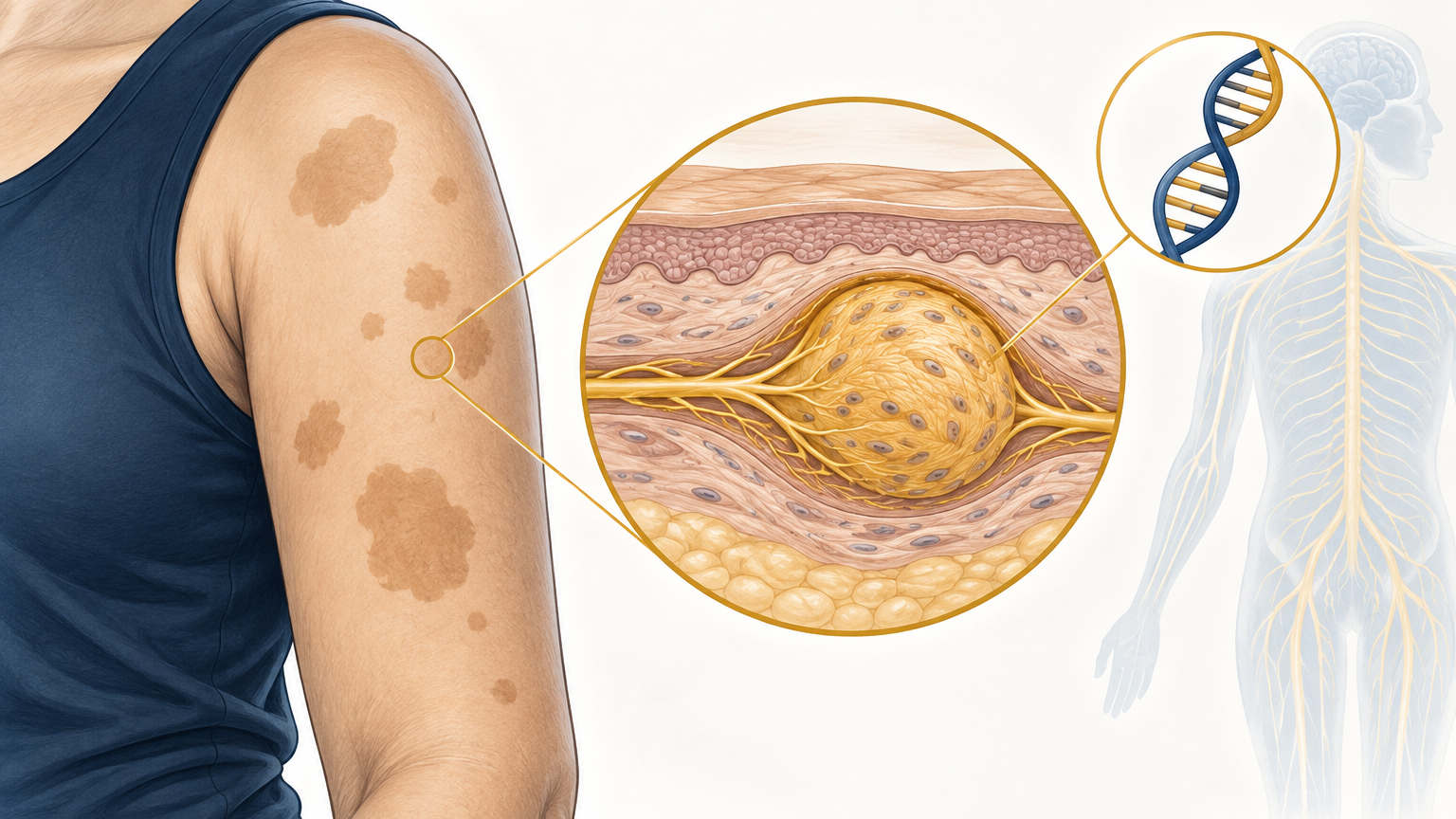 صورة توضيحية عن Neurofibromatosis 1 | الورم الليفي العصبي من النوع الأول — الأمراض النادرة | فارماستان