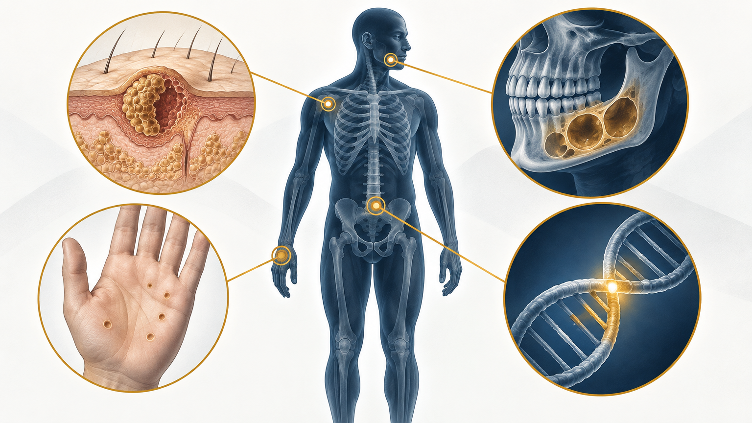 صورة توضيحية عن Nevoid Basal Cell Carcinoma Syndrome | متلازمة سرطانة الخلايا القاعدية الوحمانية — الأورام و السرطان | فارماستان