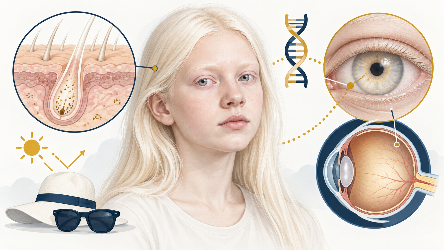 صورة توضيحية عن Oculocutaneous Albinism | المهق العيني الجلدي — الجلدية والتجميل | فارماستان