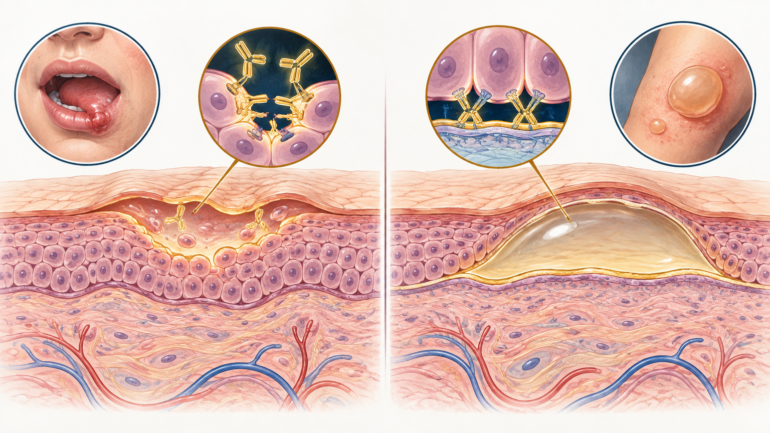 صورة توضيحية عن Pemphigus and Pemphigoid | الفيمفيغوس والفيمفيغوئيد — الجلدية والتجميل | فارماستان