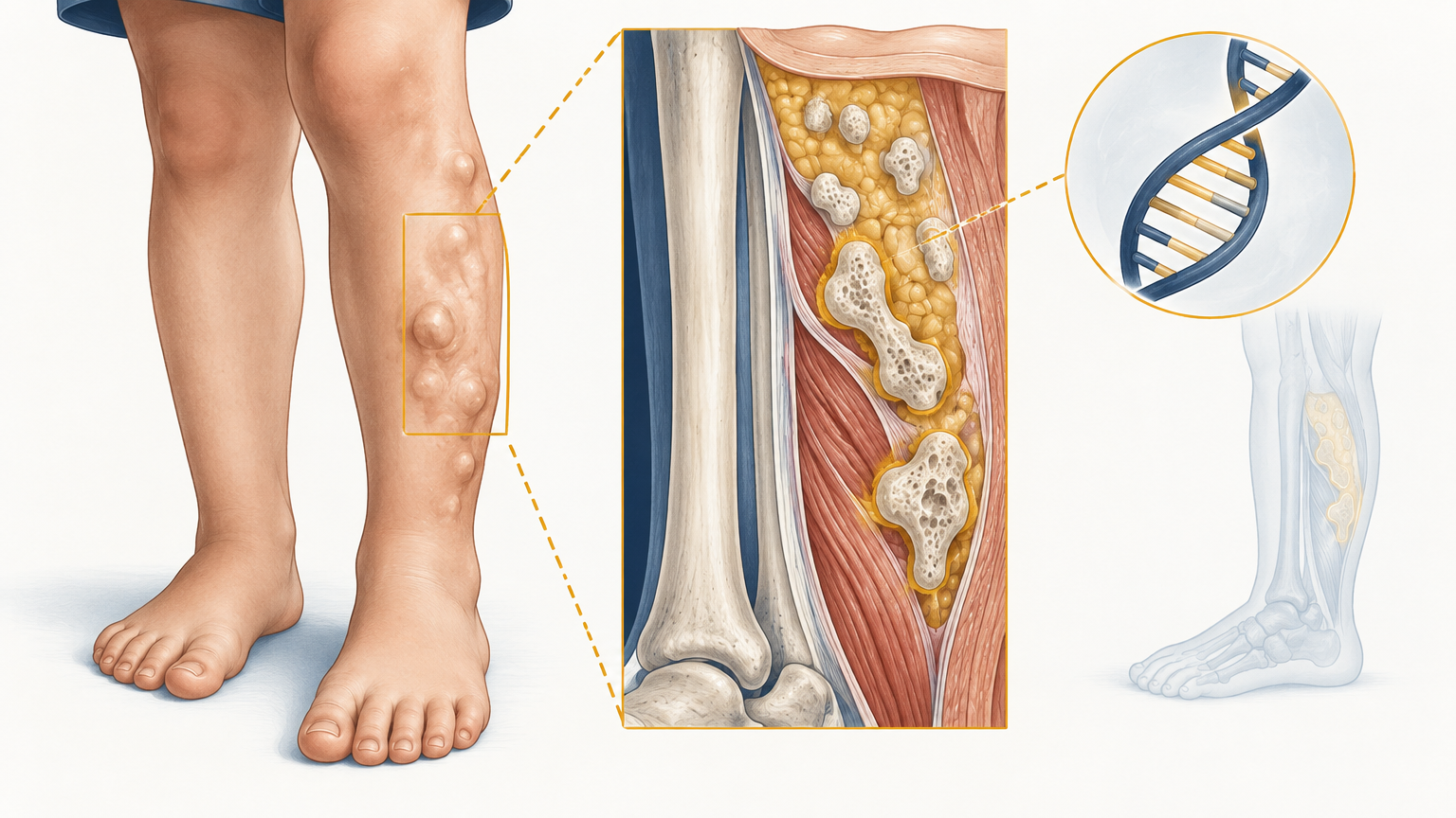 صورة توضيحية عن Progressive Osseous Heteroplasia | تغير التخلق العظمي الترقي — العظام والعمود الفقرى | فارماستان