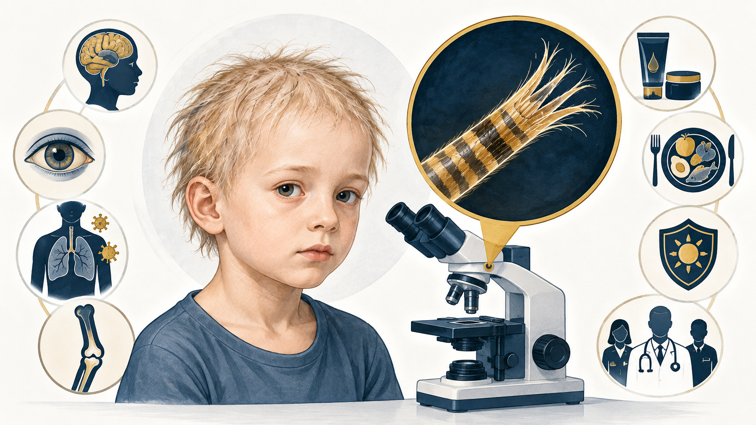 صورة توضيحية عن Trichothiodystrophy | تريكو تيودಿಸ್ಟروفي — الأمراض النادرة | فارماستان