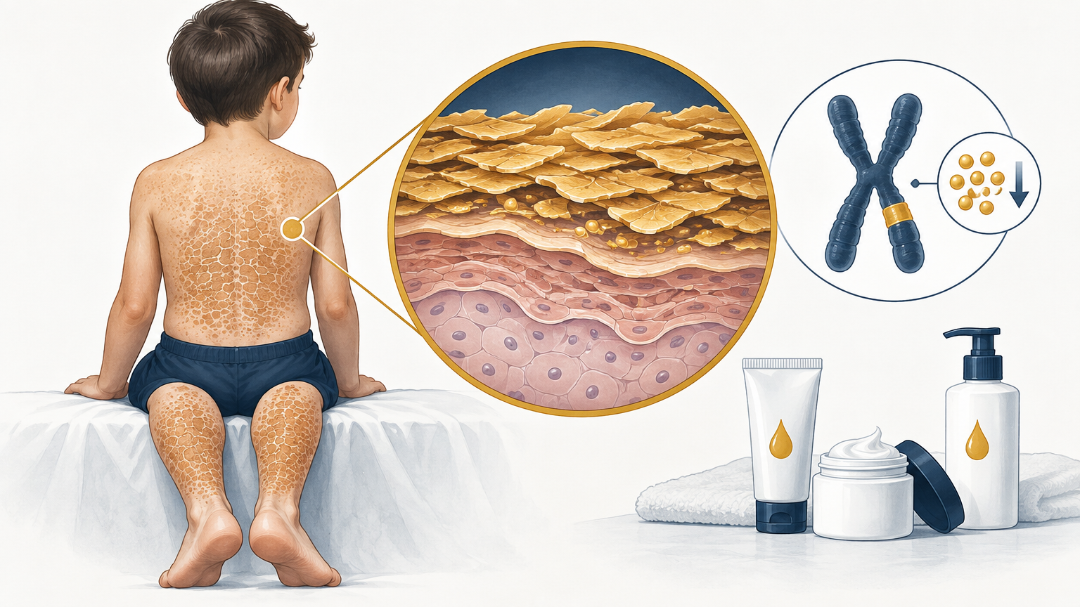 صورة توضيحية عن X-Linked Ichthyosis | سماك مرتبط بالكروموسوم X — الجلدية والتجميل | فارماستان